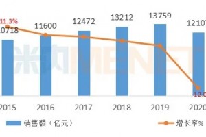 2020年中国公立医疗机构终端药品销售额12107亿元